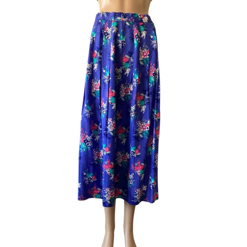 Vintage Point of View Collection Size 10 Pleated Midi Skirt